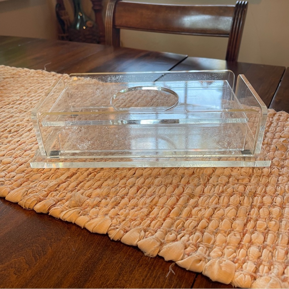 Lucite Acrylic Tissue Box Mid Century Modern Vintage